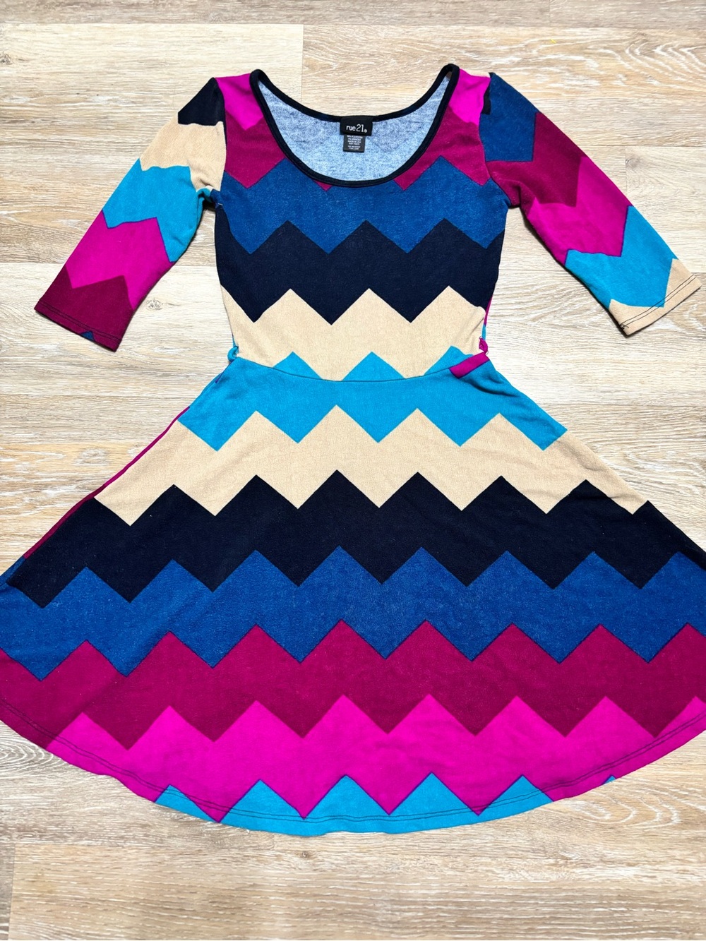 Women’s Chevron Fit & Flare Dress - Multicolor